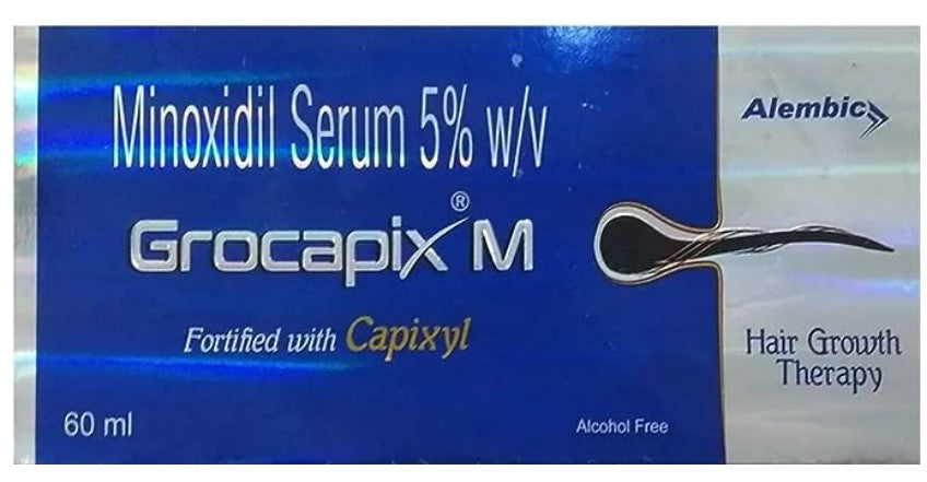 grocapix m topical solution (60ml) for hair loss and hair regrowth