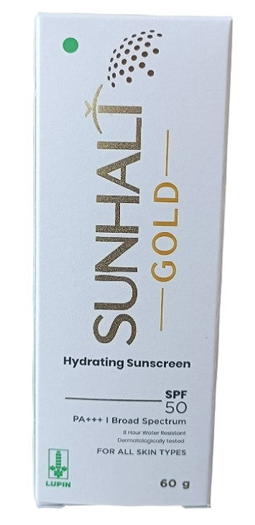 sunhalt gold hydrating sunscreen spf 50 PA+++ 60gm